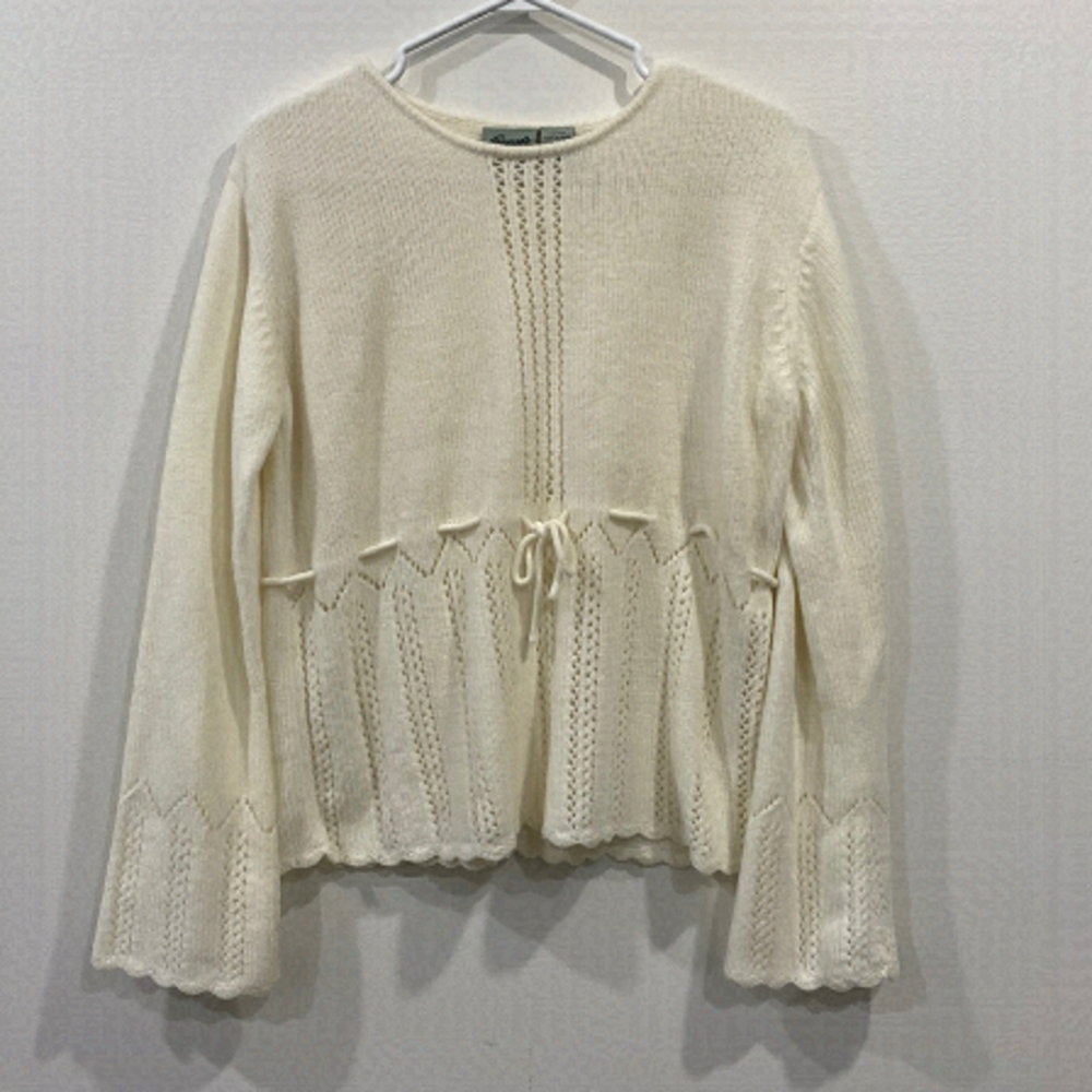 Penman's White Crochet Knit‎ Sweater Boho
